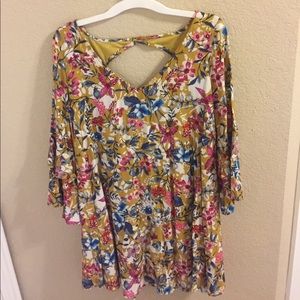 Beautiful yellow floral long sleeve dress