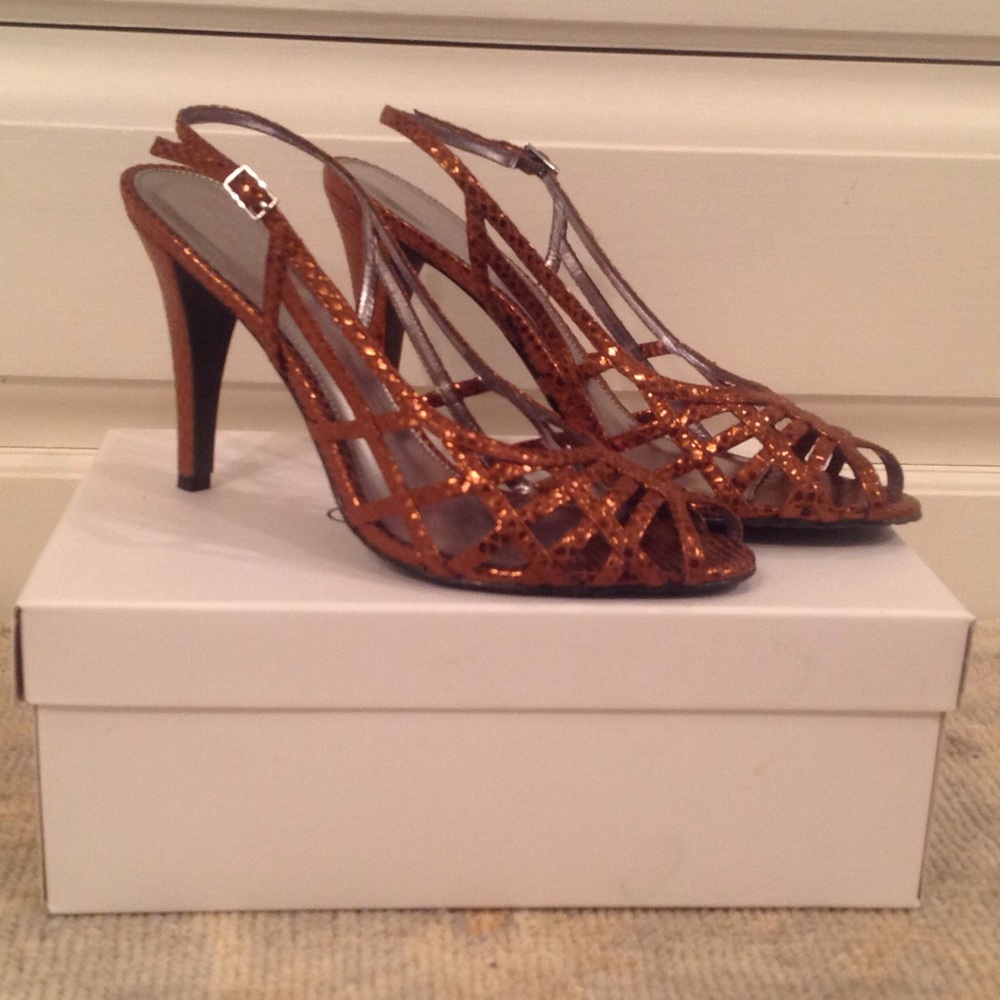 Calvin Klein bronze heels