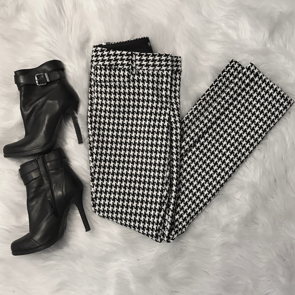 Houndstooth Straight Leg Pants