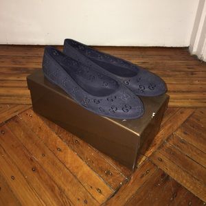 Gucci Guccisima Navy Rubber Flats with box!