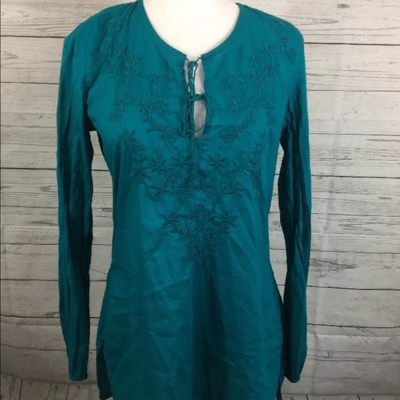 Lucky Brand Tops - Lucky Brand Boho Embroidered Tunic Top