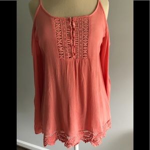 Cold shoulder blouse. NEVER WORN!!