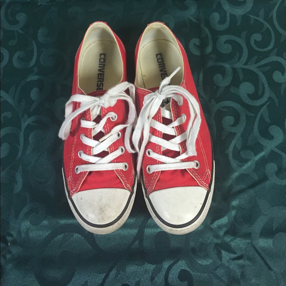 Red Converse sneakers size 6