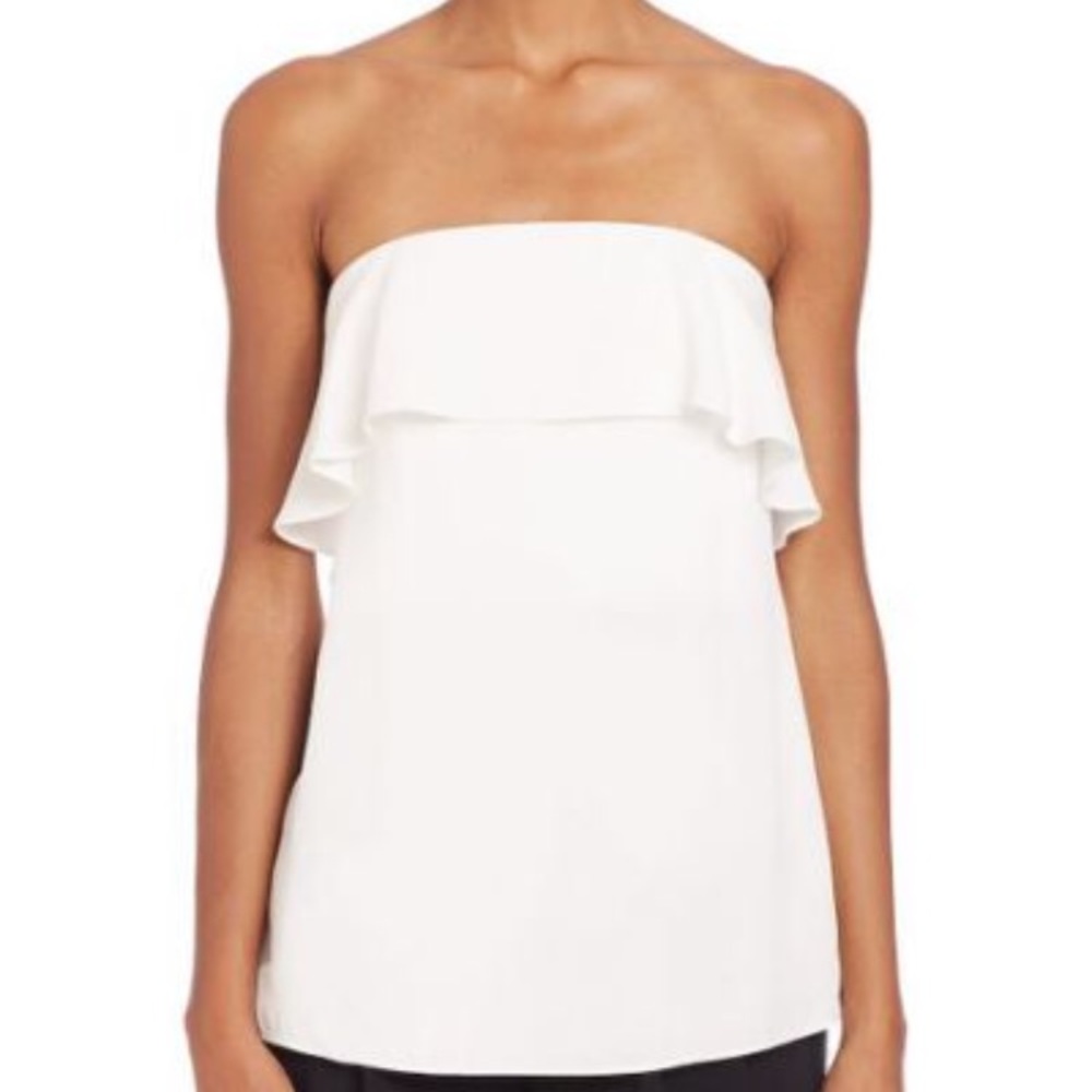 Brand new A.L.C. white ruffle strapless top - Picture 1 of 3