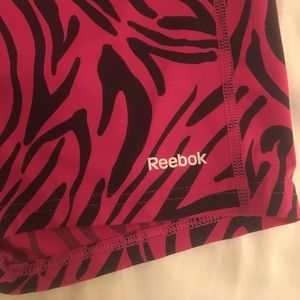 NWOT Pink Reebok Zebra Spandex/Volley Ball shorts