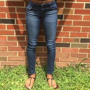 Blue Denim Jeans With Gems