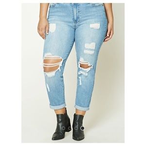Plus Size Distressed Denim