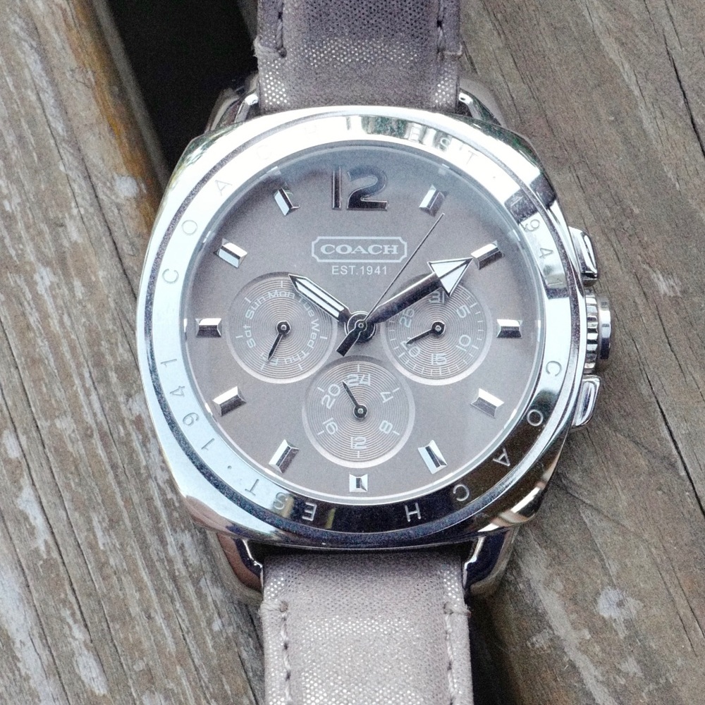Coach Chronograph Silver with Leather band