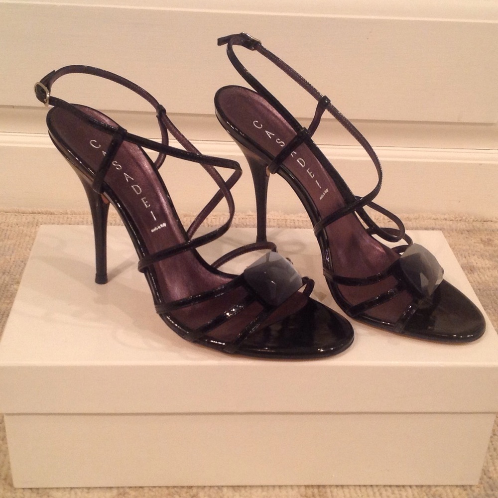 Casadei Pellame Black patent pumps