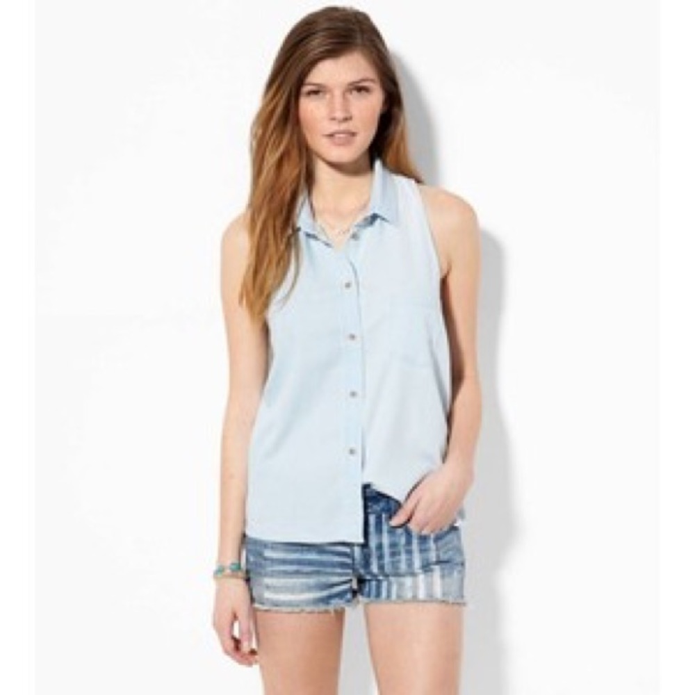 American eagle chambray tank