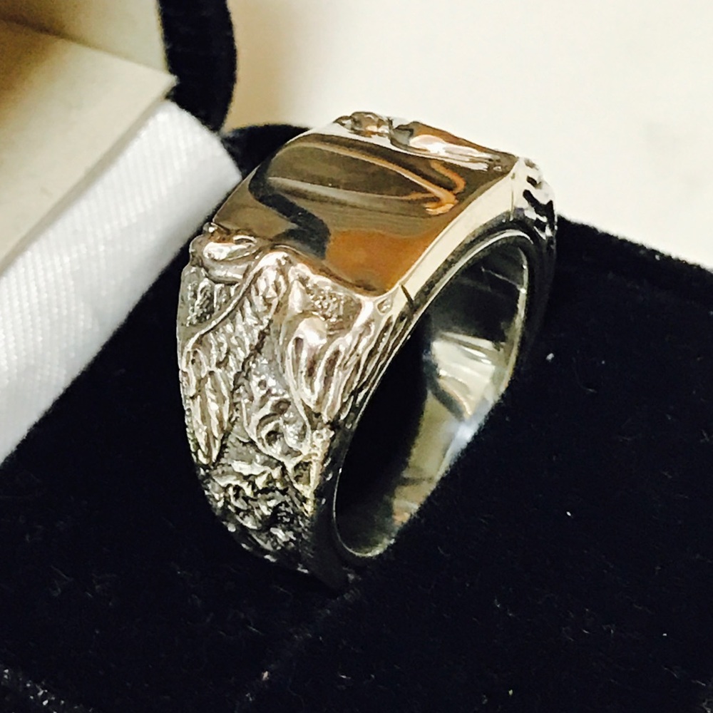 Mens David Yurman Petrvs Griffin Signet Ring 925