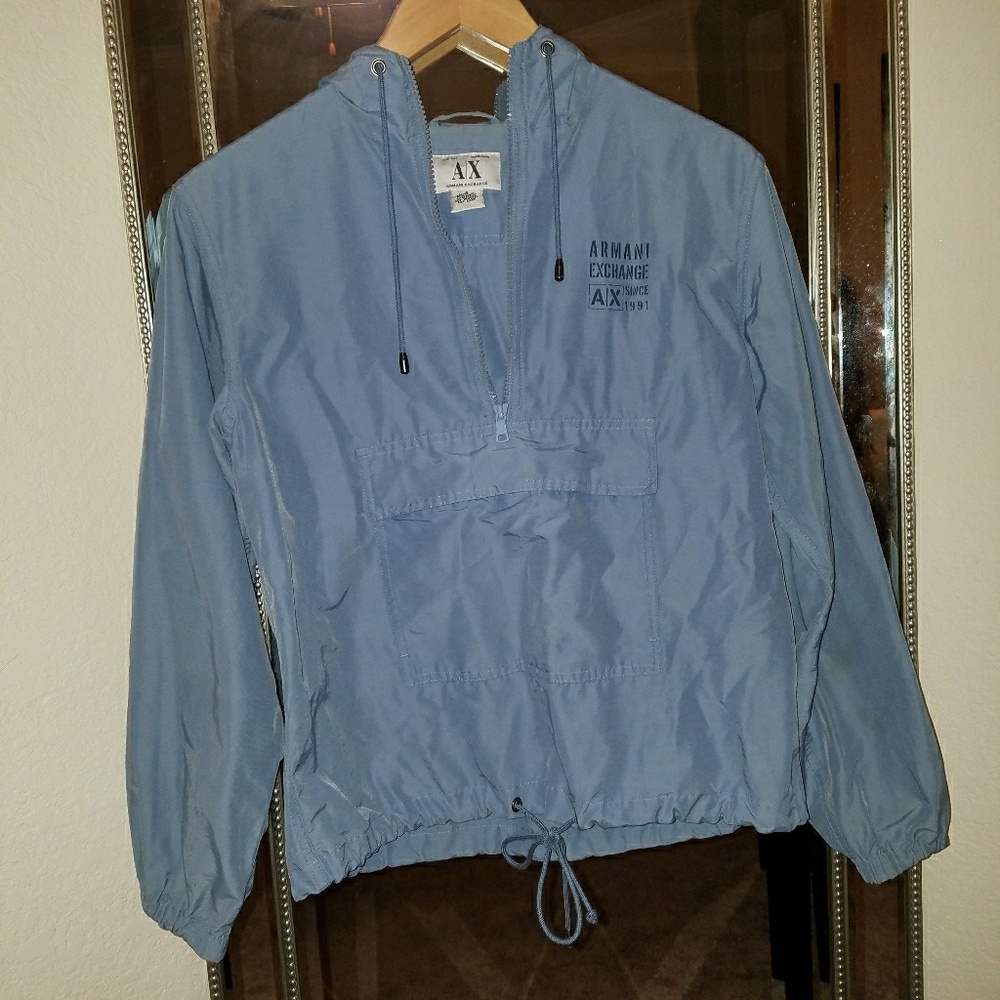 Armani Exchange Hoodie Windbreaker in Grayish Blue