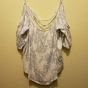 Off shoulder crop top with strap