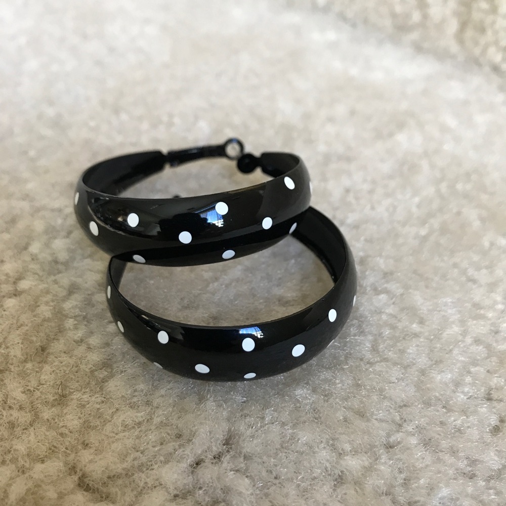 2 PAIRS of NWOT polka dot hoop earrings NEVER WORN