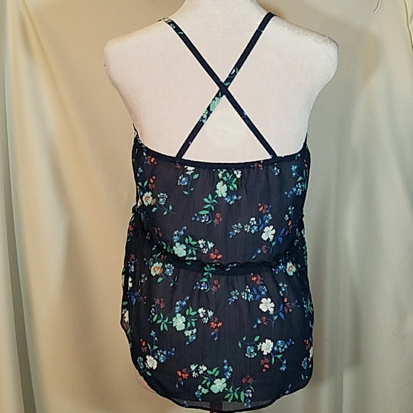 HOLLISTER Blue flower pattern tank top - Picture 2 of 5