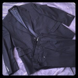 Black pinstripe men's suit