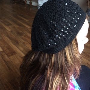 BLACK CROCHET BEANIE💕