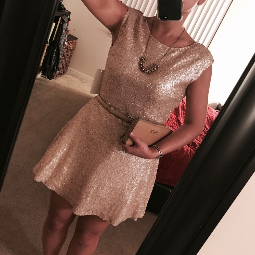 Tobi Gold Sequin Dress | NWT
