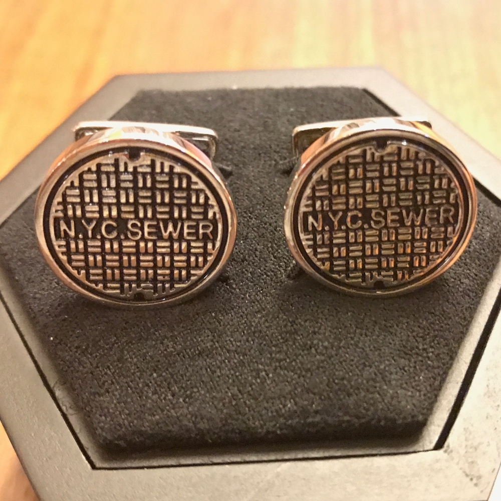 NYC Manhole Cover Sterling Silver Cuff Links