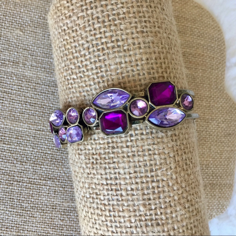 🎉Final Sale🎉 Purple crystal stone bangle - Picture 1 of 4