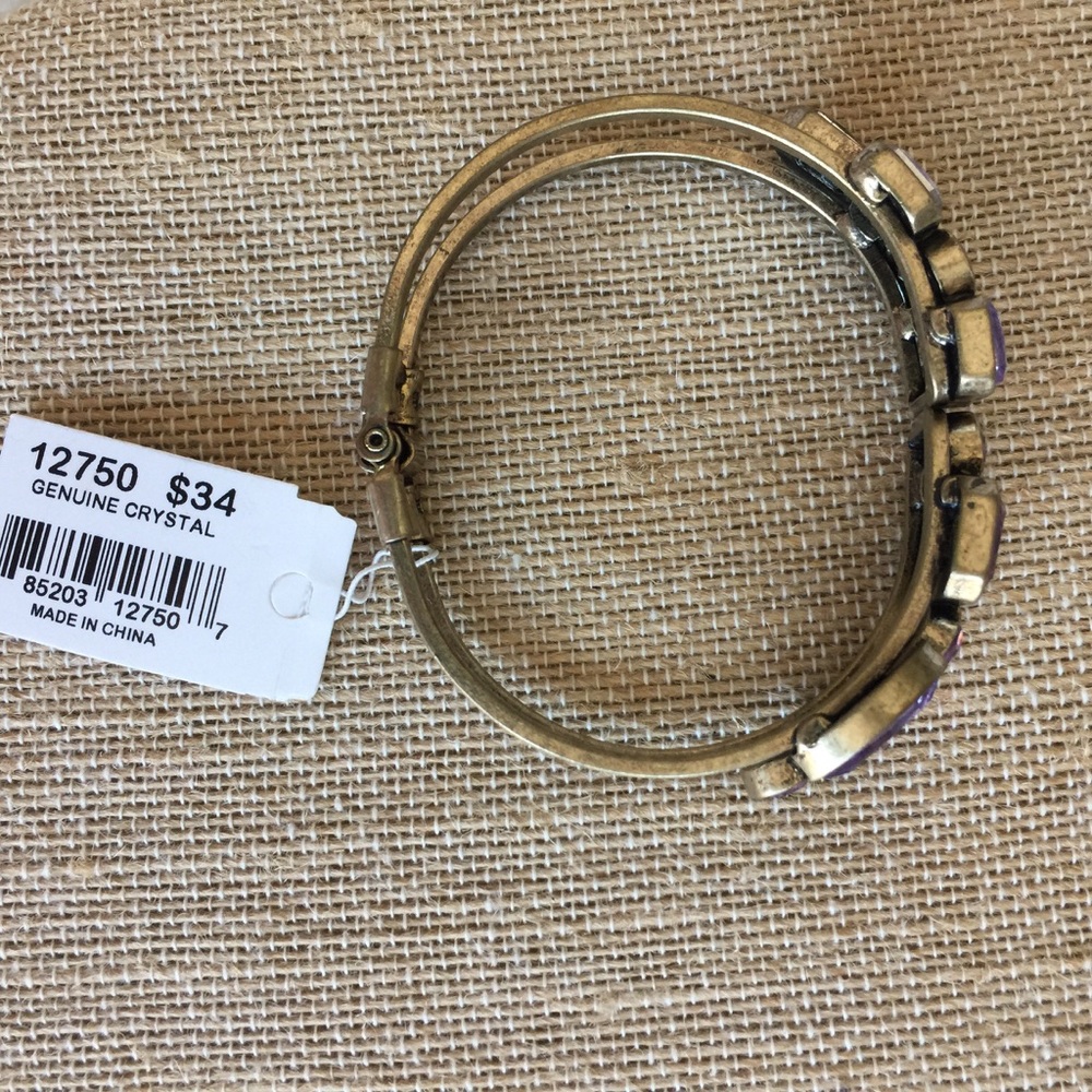🎉Final Sale🎉 Purple crystal stone bangle - Picture 2 of 4