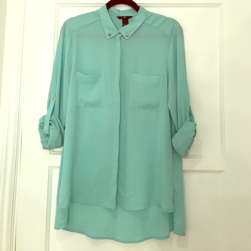 H&M Teal Button Down Shirt