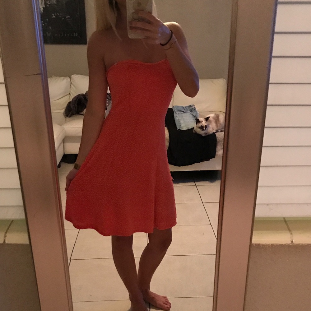 A-line strapless dress