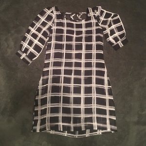 A black and white dress