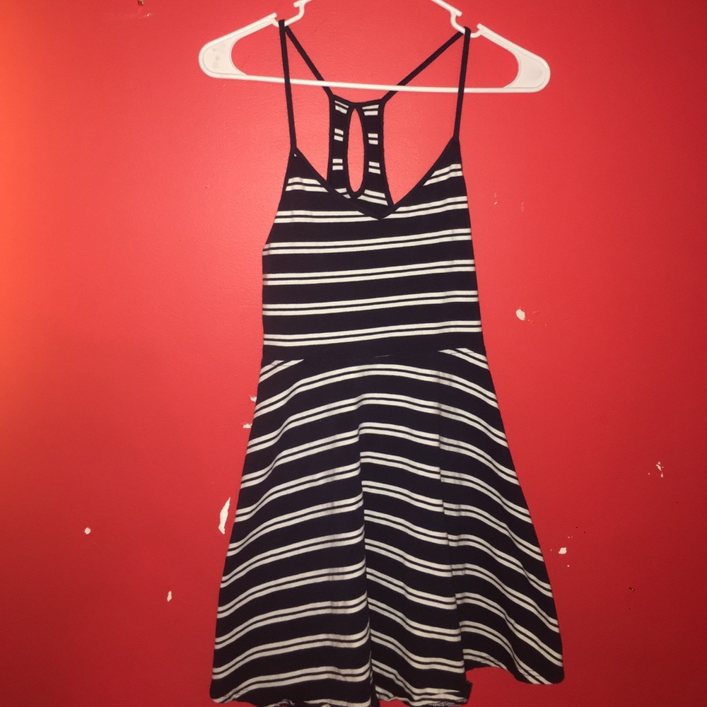 Juniors stripped halter dress
