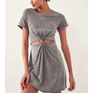Honey punch knot front t- shirt dress