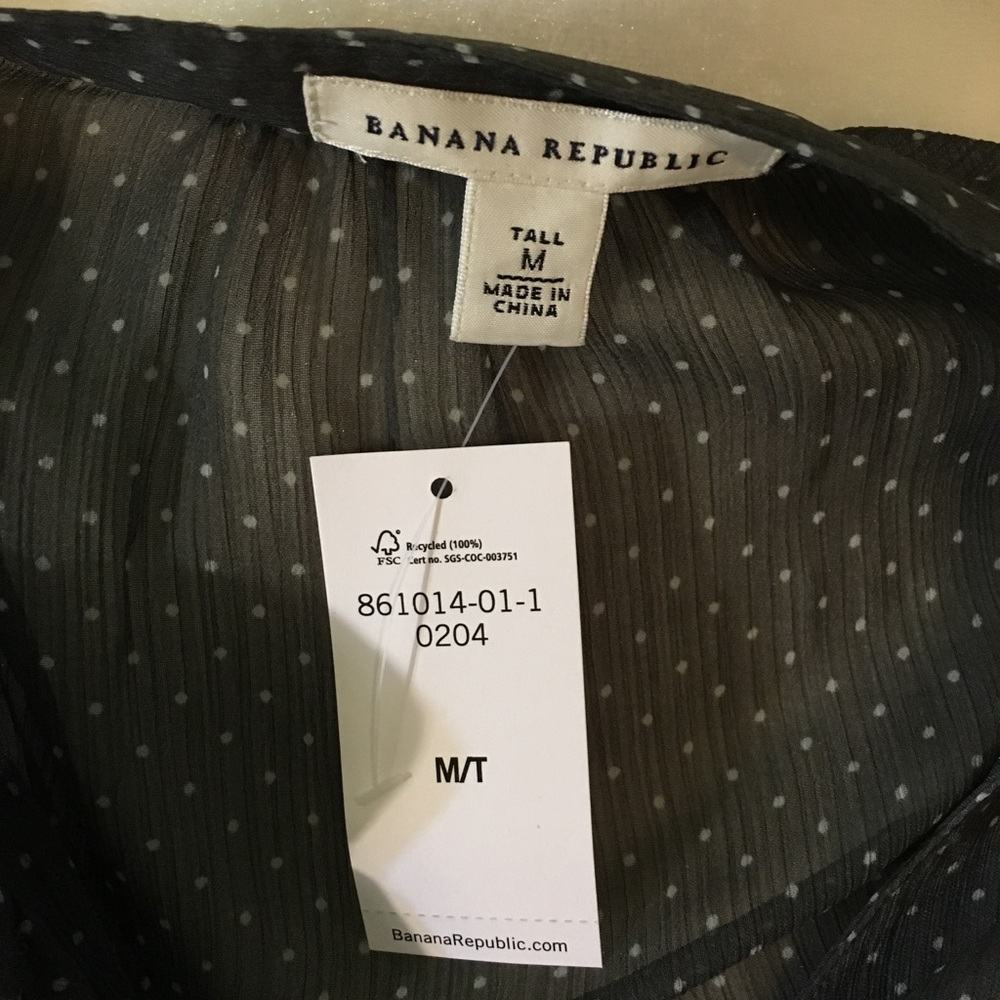 Brand New Banana Republic Sheer Polka Dot Blouse - Picture 4 of 4