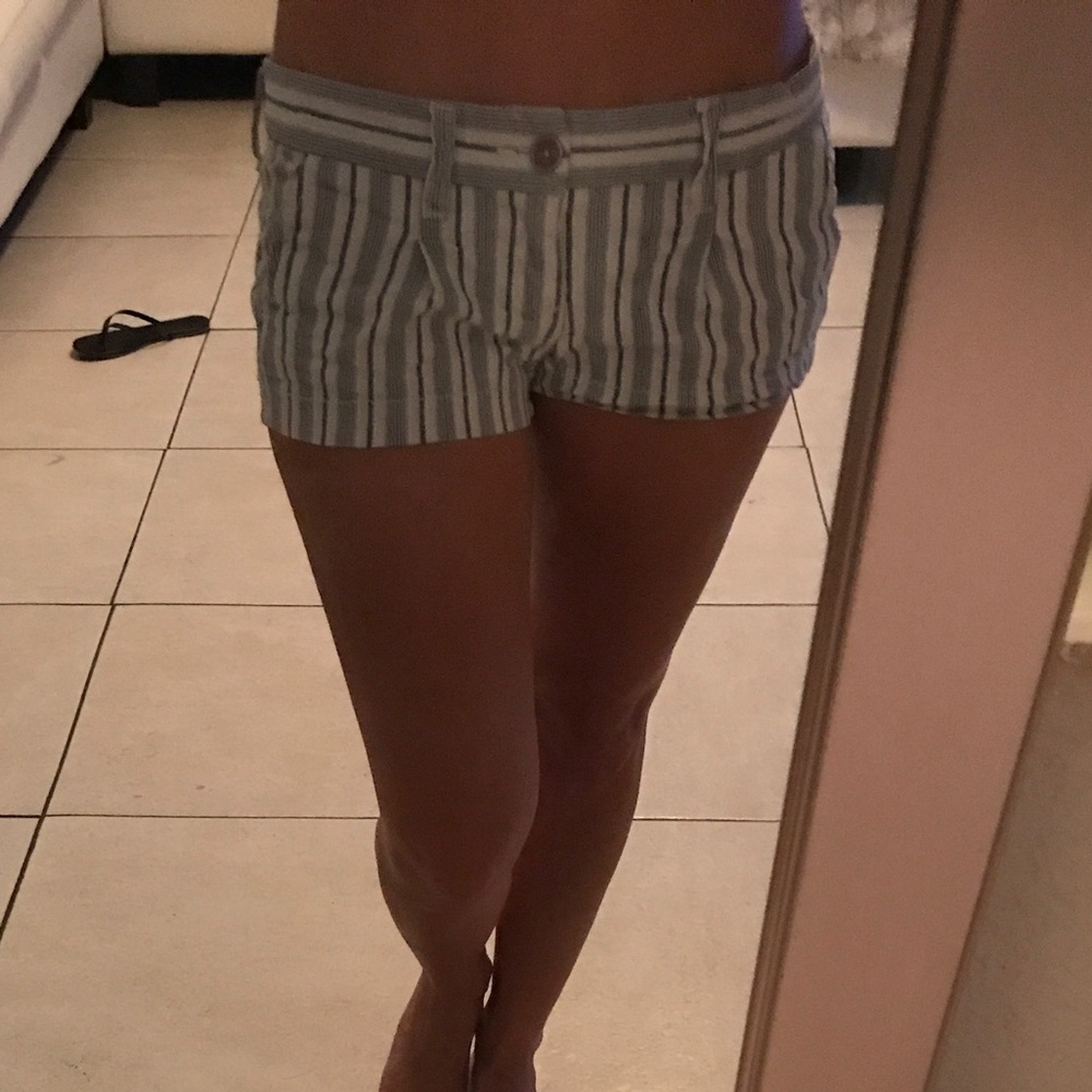 Cute navy blue and white striped shorts
