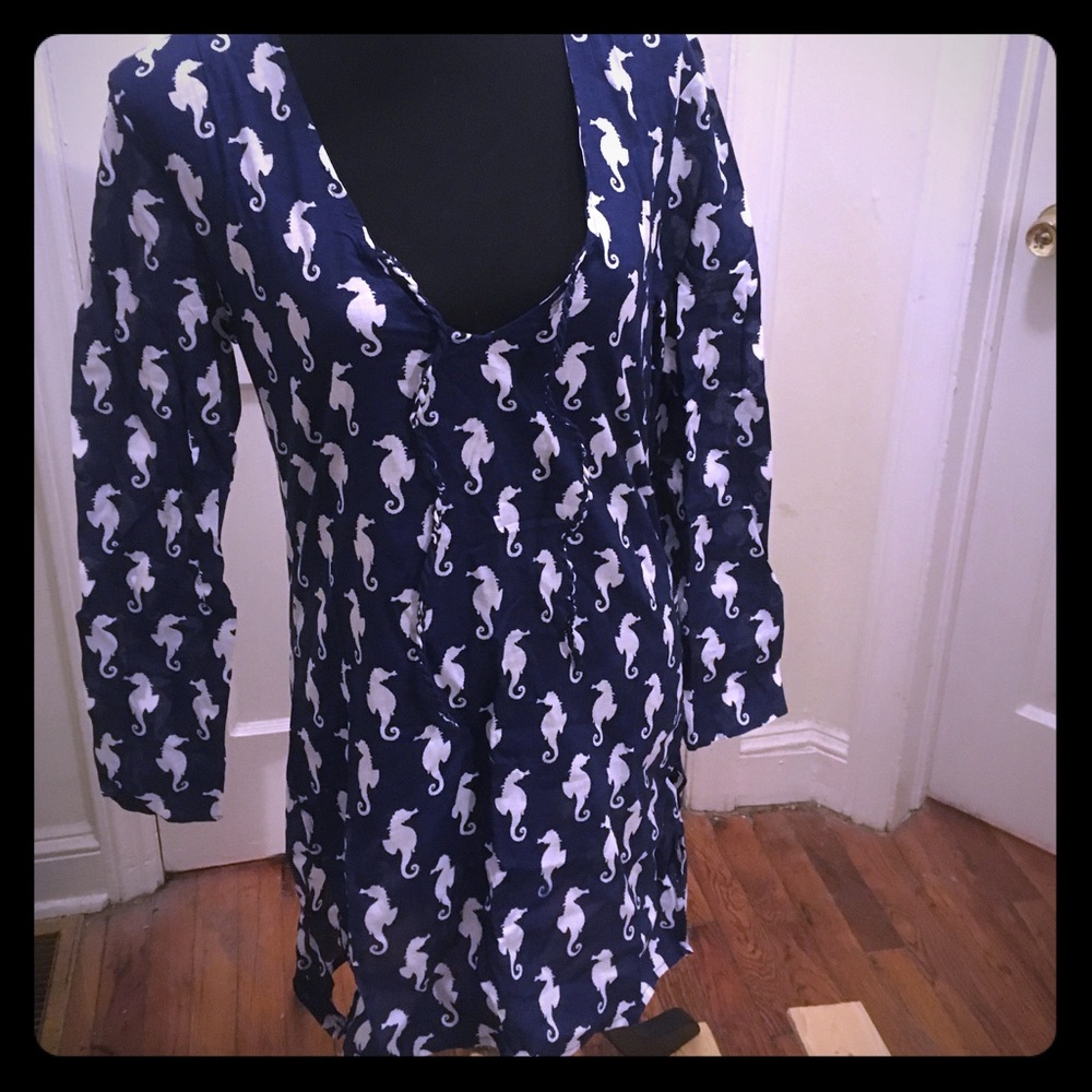 Cute seahorse Mudpie beach cover dress