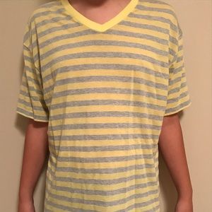 Yellow and Gray striped shirt