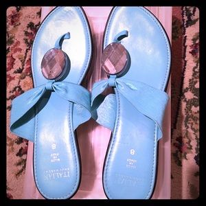 Italian Shoemakers Stretch Jewel Sandal Turquoise