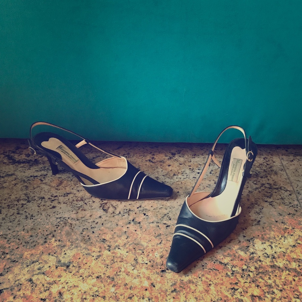 Mannina Firenz navy strappy Mules European size 40