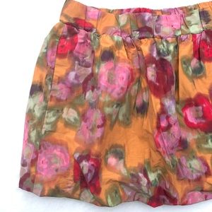 J. Crew Poppy Waterfloral Silk Bubble Skirt