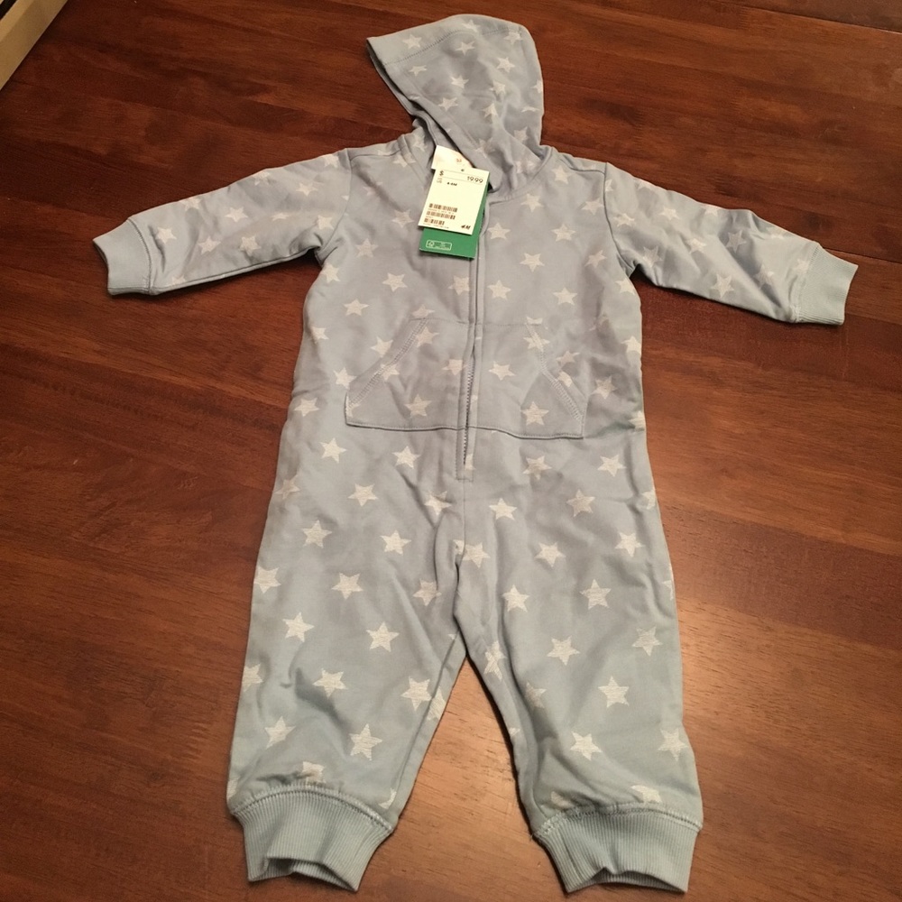 H&M Conscious Organic Baby Star Jumpsuit 4-6Mth