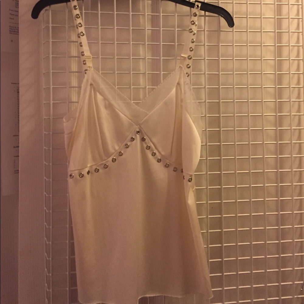 Silk tank with grommet details