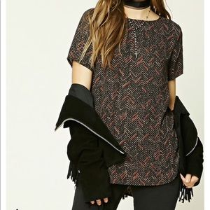Boxy Crepe Woven Blouse