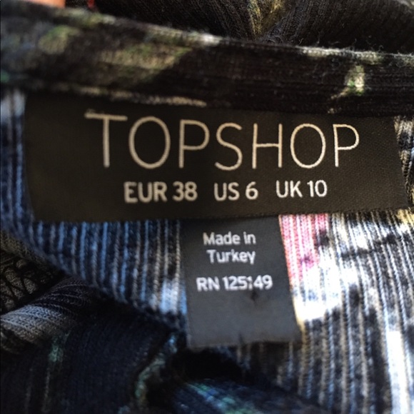 Topshop Forest Floral lace up tunic dress - Picture 7 of 8