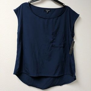 Blue Navy Short-Sleeve Blouse