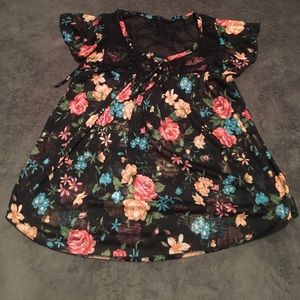 A black flowered top