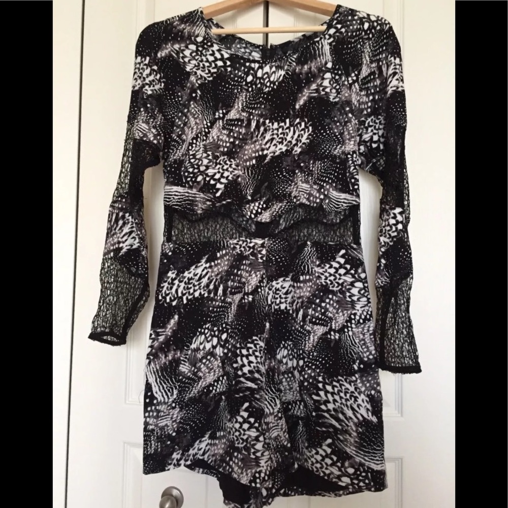 New H&M Women's Romper Bodysuit Black White Size 8