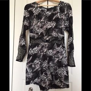 New H&M Women's Romper Bodysuit Black White Size 8