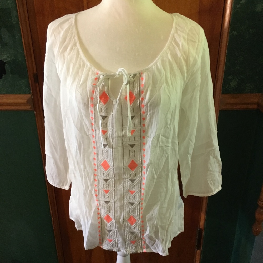 White Embroidered Top from Old Navy