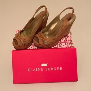 Elaine Turner Cord Wedges Like New Condition