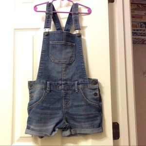 Girls jean short overalls