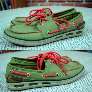 Women's Columbia Mesh Boat Shoes in Green