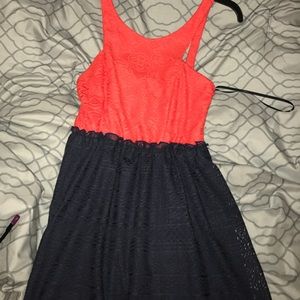 Red & blue dress